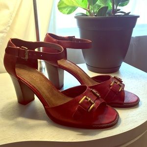 Red Aerosoles Block Heel Sandals